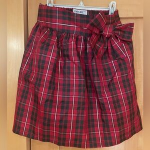 Cherokee Holiday Plaid Party Skirt Girls XL 14/16 Bow Waist, Lined, Adjustable